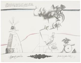 Saul Steinberg - Sam\'s Art, from New York International
