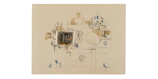 Saul Steinberg - The Braque Postcard (from the six Drawing Tables portfolio)