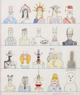 Saul Steinberg - Twenty Americans (Twenty Professions)
