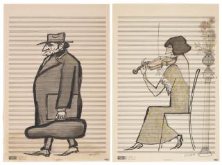 Saul Steinberg - Two works: Untitled