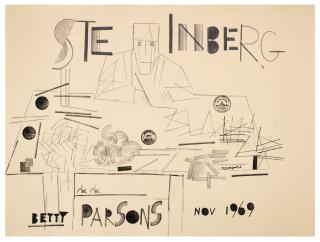 Saul Steinberg - Unused Poster Design For Steinberg’S 1969 Exhibition At The Betty Parsons Gallery