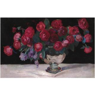 Savely Abramovich Sorine - Still Life Of Roses And Lilac