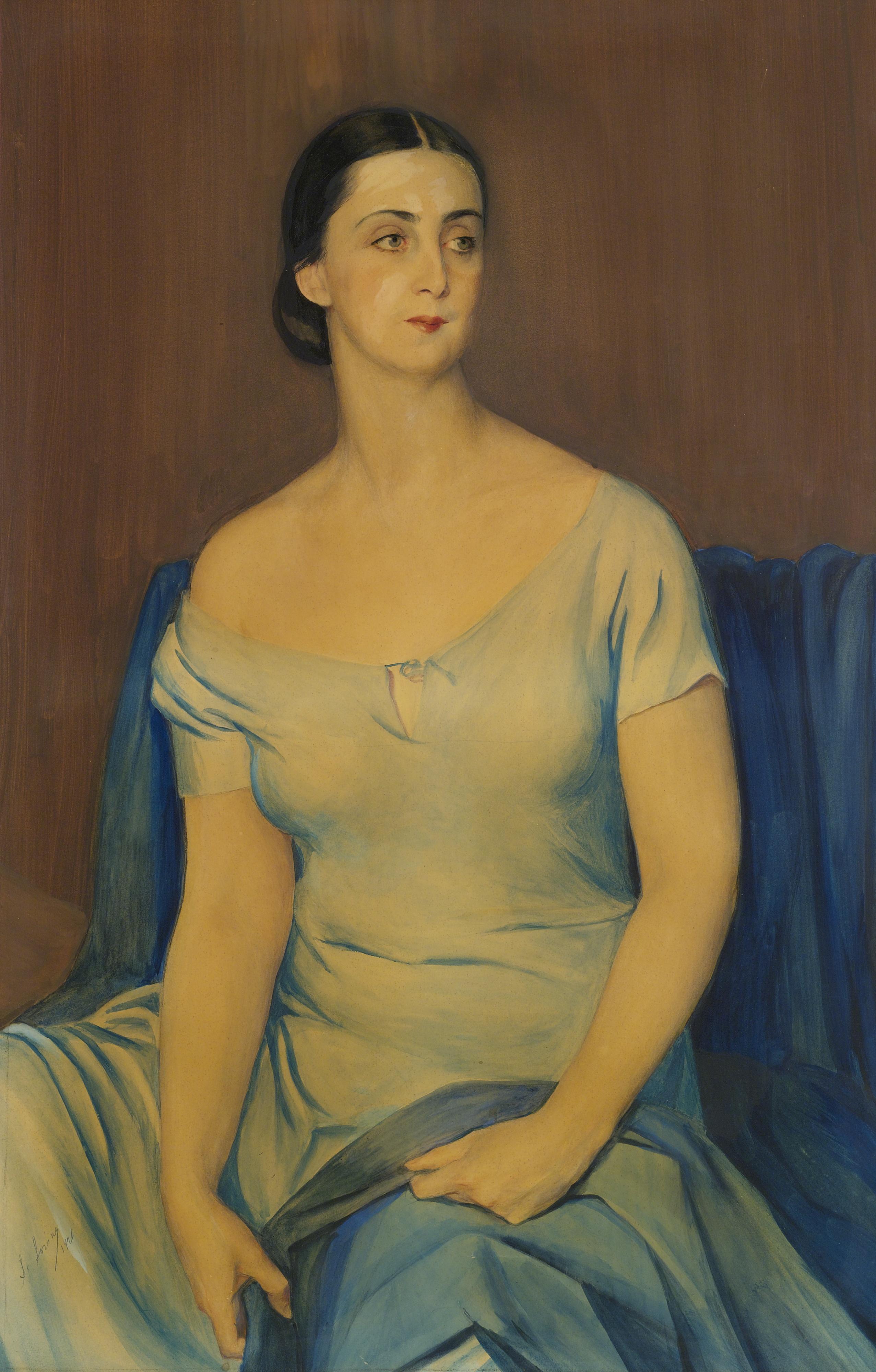 Savely Abramovitch Sorin - Portrait Of A Seated Woman