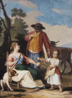 Saverio Xavier Della Gatta - A Beggar Showing A Woman A Relic In A Street; And A Companion Piece