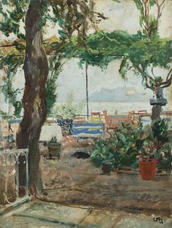 Savino Labò - Pergolato con veduta lacustre