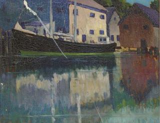 Saxton Burr - Boat adjacent to village