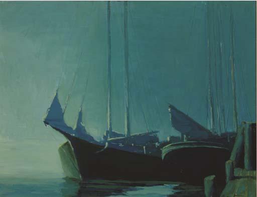 Saxton Burr - Boats in a Harbor