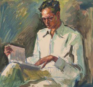 Sayed Haider Raza - Untitled (Portrait of S.A. Krishnan)