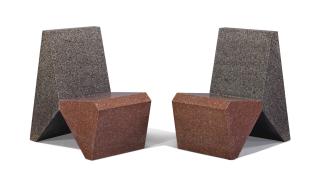 Scott Burton - A Pair of Two Granite Chairs