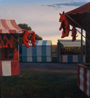 Scott Prior - Fairgrounds After a Storm 8 x 7 in. (20.3 x 17.8 cm) framed 13 x 12 1/4 x 1 in.