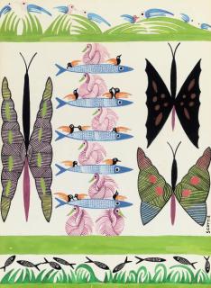 Scottie Wilson - Butterflies and fish