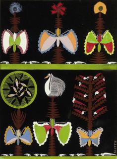 Scottie Wilson - Butterflies and swan