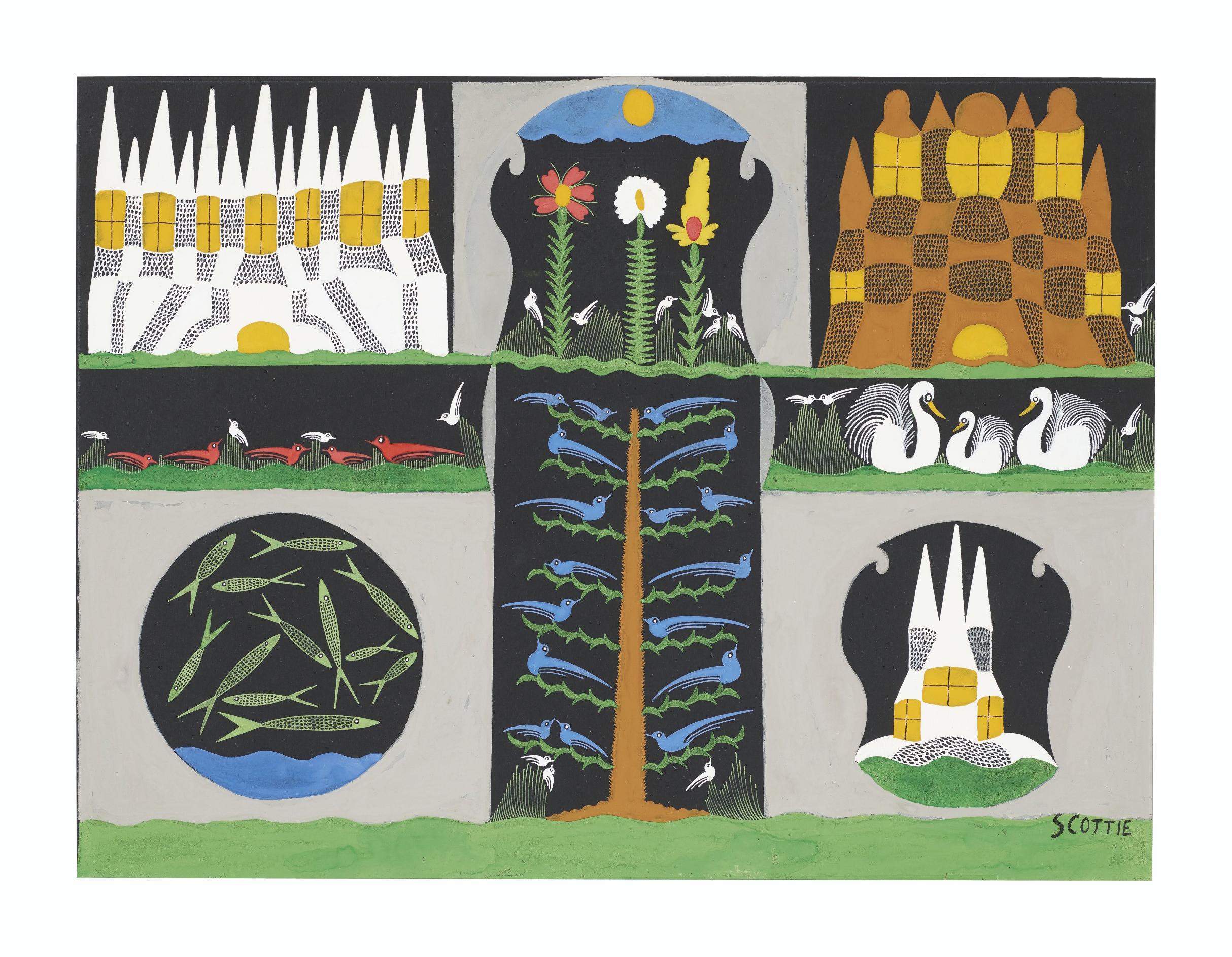 Scottie Wilson - Tree of Life, circa 1952