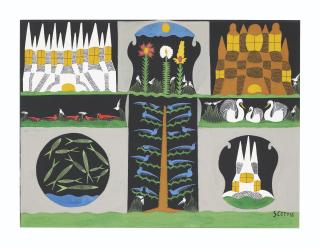 Scottie Wilson - Tree of Life, circa 1952