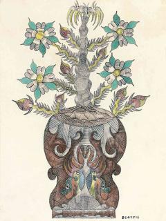 Scottie Wilson - Tree with Birds; and Tree
