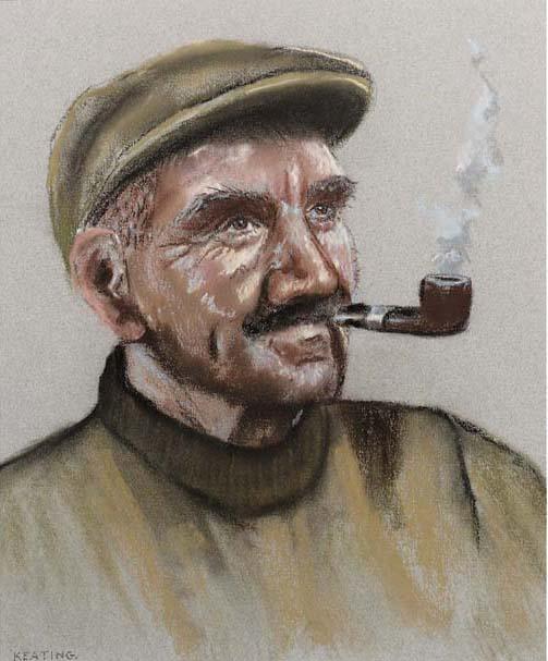 Sean Keating, P.R.H.A., H.R.A. - Study of a Man Smoking Pipe