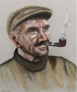 Sean Keating, P.R.H.A., H.R.A. - Study of a Man Smoking Pipe