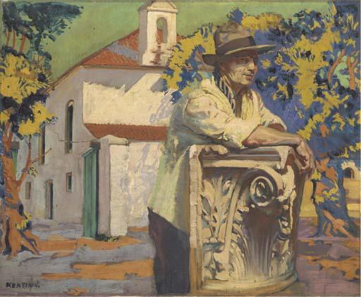 Sean Keating, P.R.H.A., H.R.S.A. - A man standing by a column