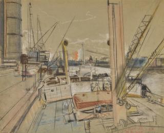Sean Keating, P.R.H.A. - Dublin Docks