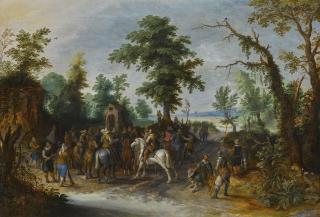 Sebastiaan Vrancx - A Gathering Of Soldiers In A Clearing