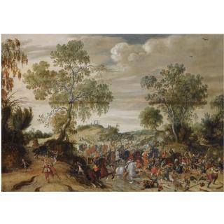 Sebastiaan Vrancx - A Skirmish In A Wooded Landscape