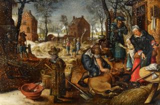 Sebastiaan Vrancx - Winterliche Dorfszene