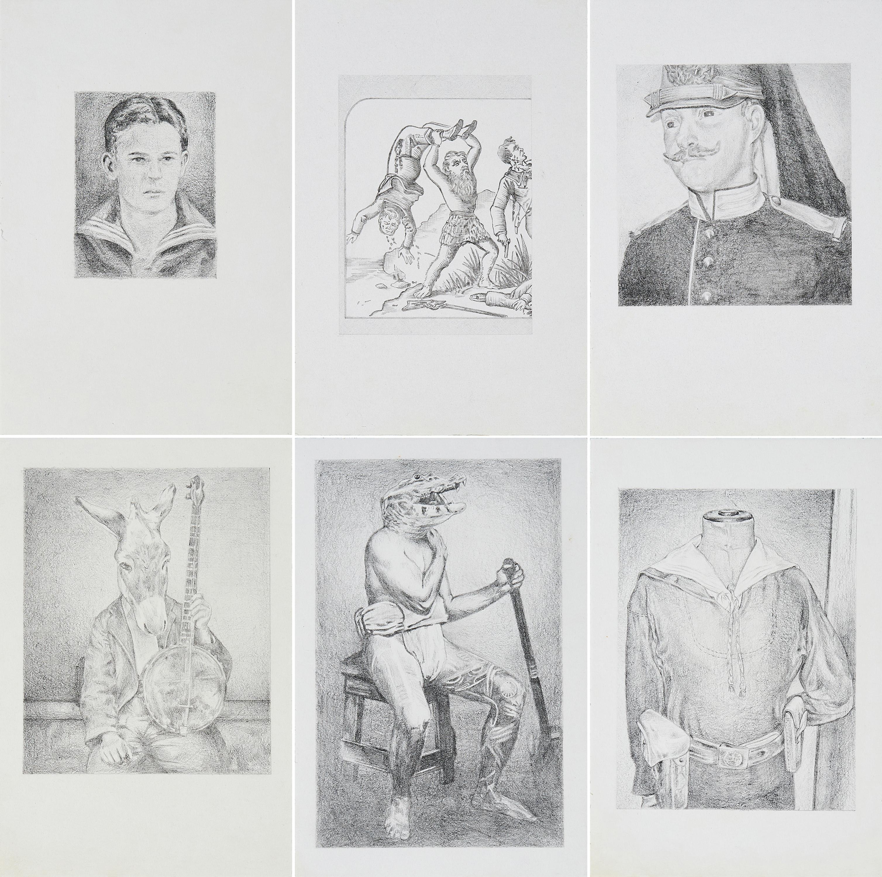 Sebastian Burger - 9 Zeichnungen (aus der Serie: The Secret Life of Captain Ferber)