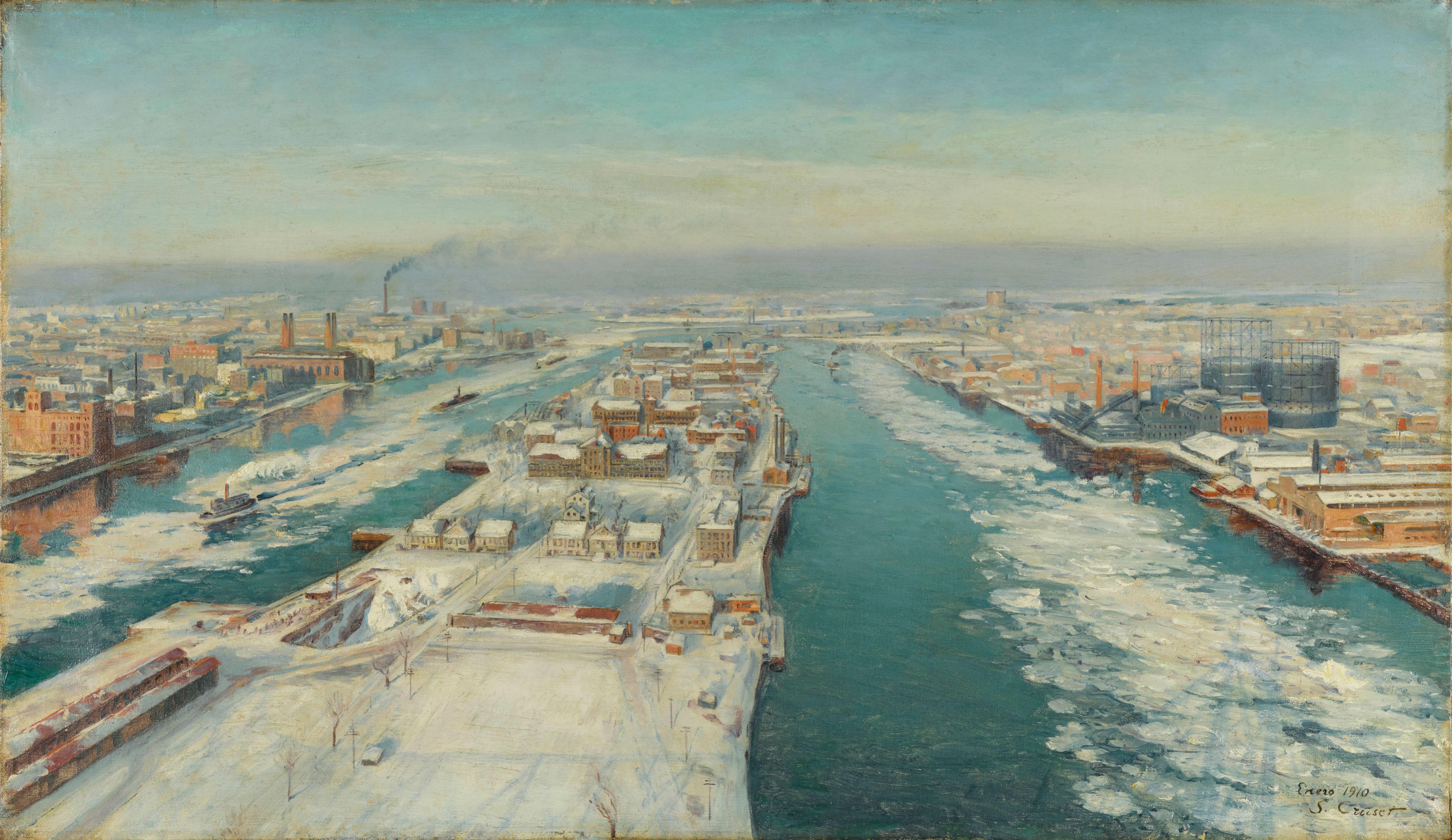 Sebastian Cruset - North View Queensboro Bridge 14 1/8 x 24 1/8 in. (35.9 x 61.3 cm.)