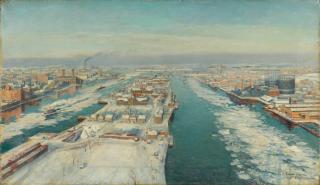 Sebastian Cruset - North View Queensboro Bridge 14 1/8 x 24 1/8 in. (35.9 x 61.3 cm.)