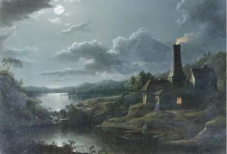 Sebastian Pether - A Moonlit River Landscape
