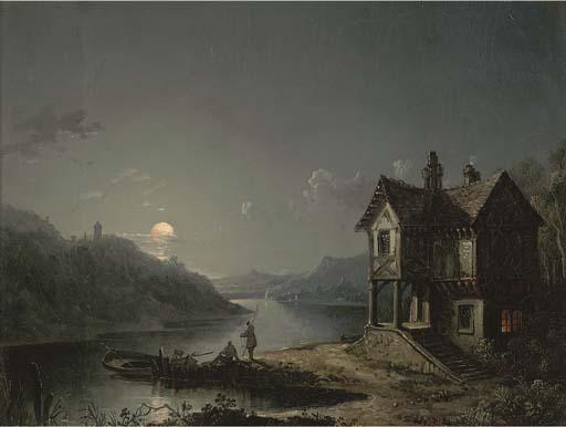 Sebastian Pether - Anglers Along A Moonlit River
