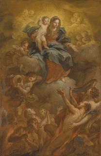Sebastiano Conca - The Madonna and Child releasing souls from Purgatory