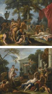 Sebastiano Ricci - A Bacchanal In Honor Of Pan; The Feast Of Silenus
