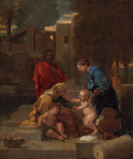 Sebastien Bourdon - The Holy Family with Saint Elizabeth and the Infant Saint John the Baptist