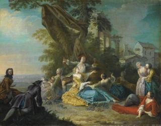 Sébastien Jacques Leclerc - Scène Galantesébastien Jacques Leclerc, Called Leclerc Des Gobelins ; Scène Galante ; Oil On Canvas