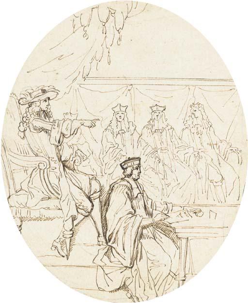 Sébastien Leclerc - King Louis XIV in council attended by magistrates
