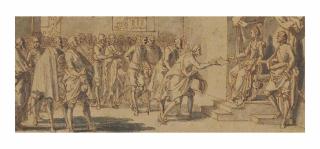 Sébastien Leclerc - Les confédérés des états de Hollande présentant un écrit à Marguerite d\'Autriche, gouvernante des Pays-Bas sous Philippe II, roi d\'Espagne