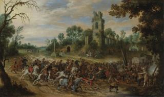 Sébastien Vrancx - Bataille devant des ruines