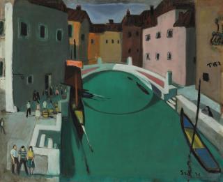 Seif Wanly - The White Bridge on the Canal in Venice