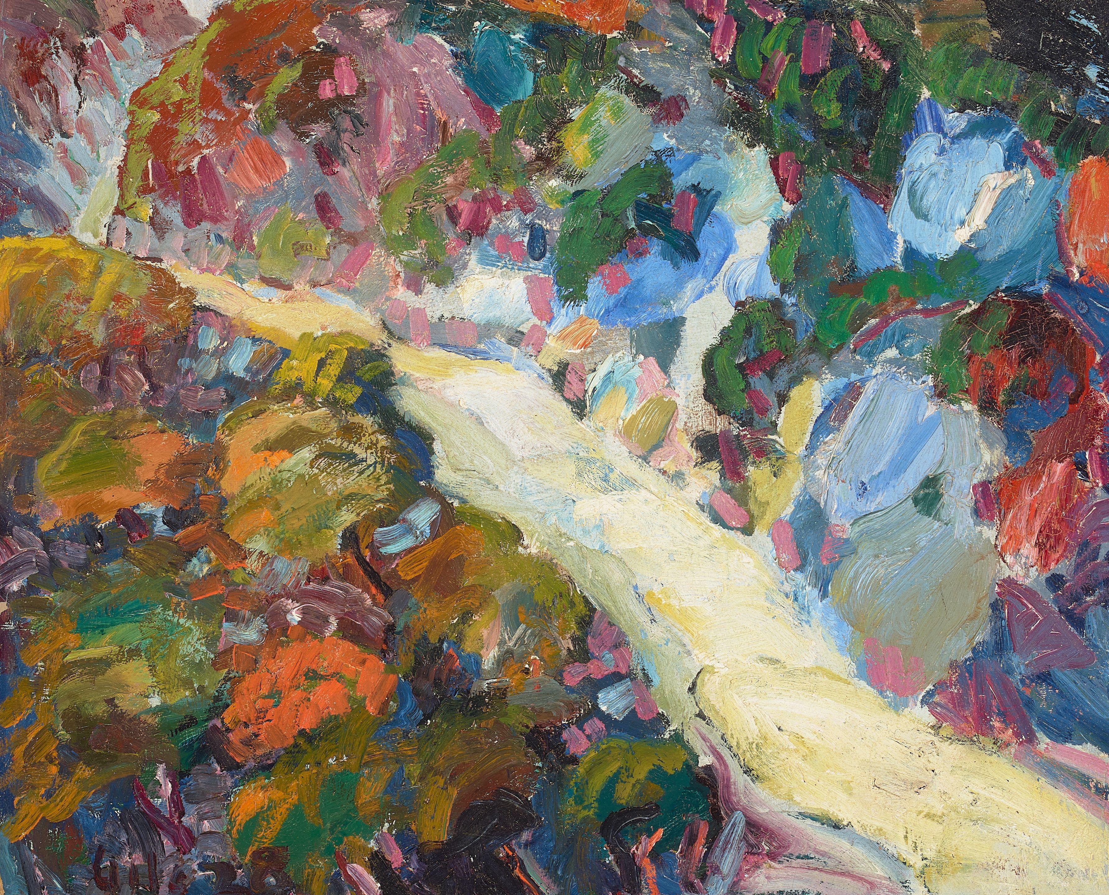 Selden Connor Gile - A Waterfall in the Woods 19 1/2 x 23 3/4 in. framed 25 x 30 in.