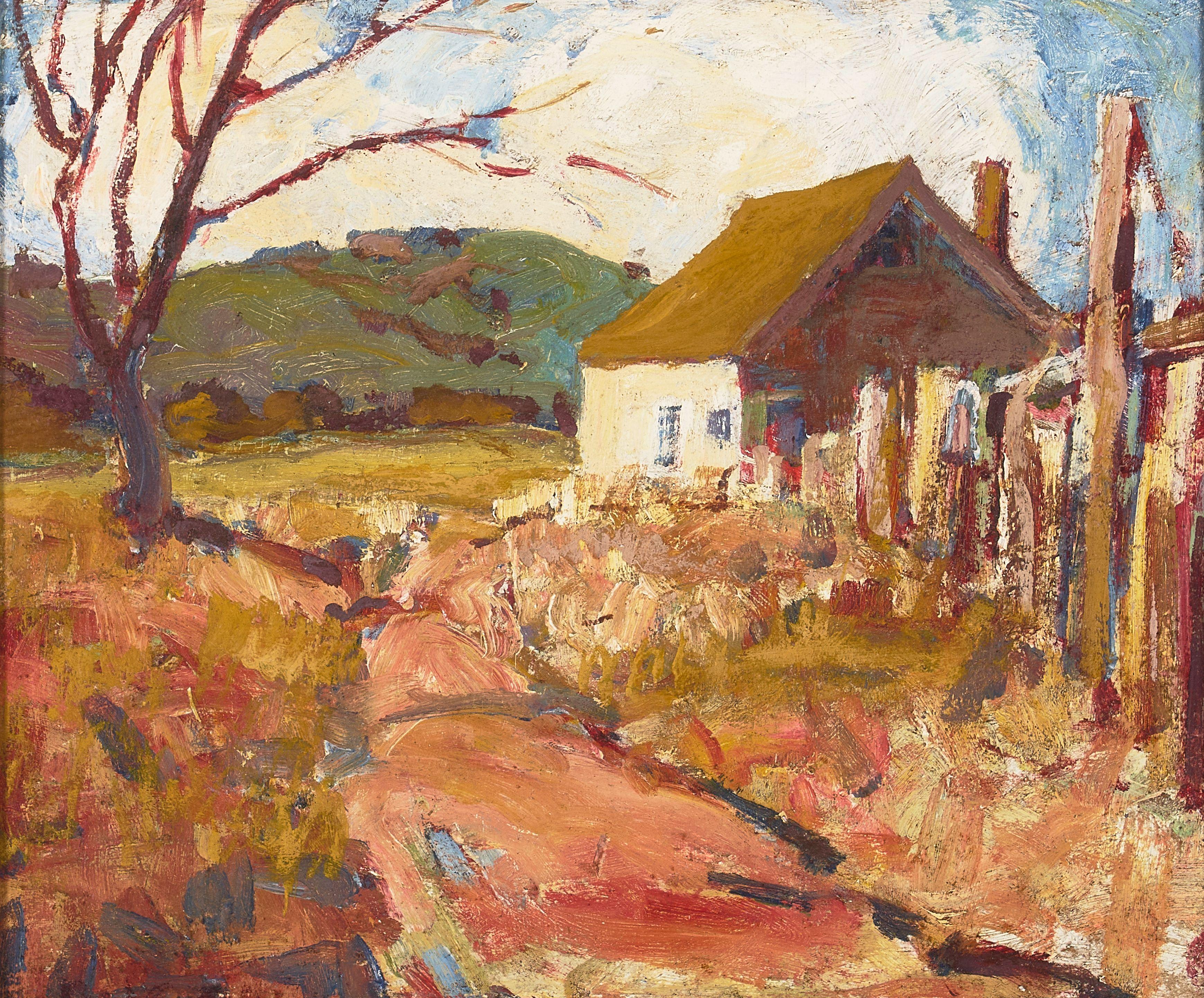 Selden Connor Gile - Barn and Fence 9 3/4 x 11 3/4 in. framed 16 1/2 x 18 1/4 in.