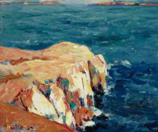 Selden Connor Gile - Belvedere Cove Looking through Raccoon Straits 15 x 18in