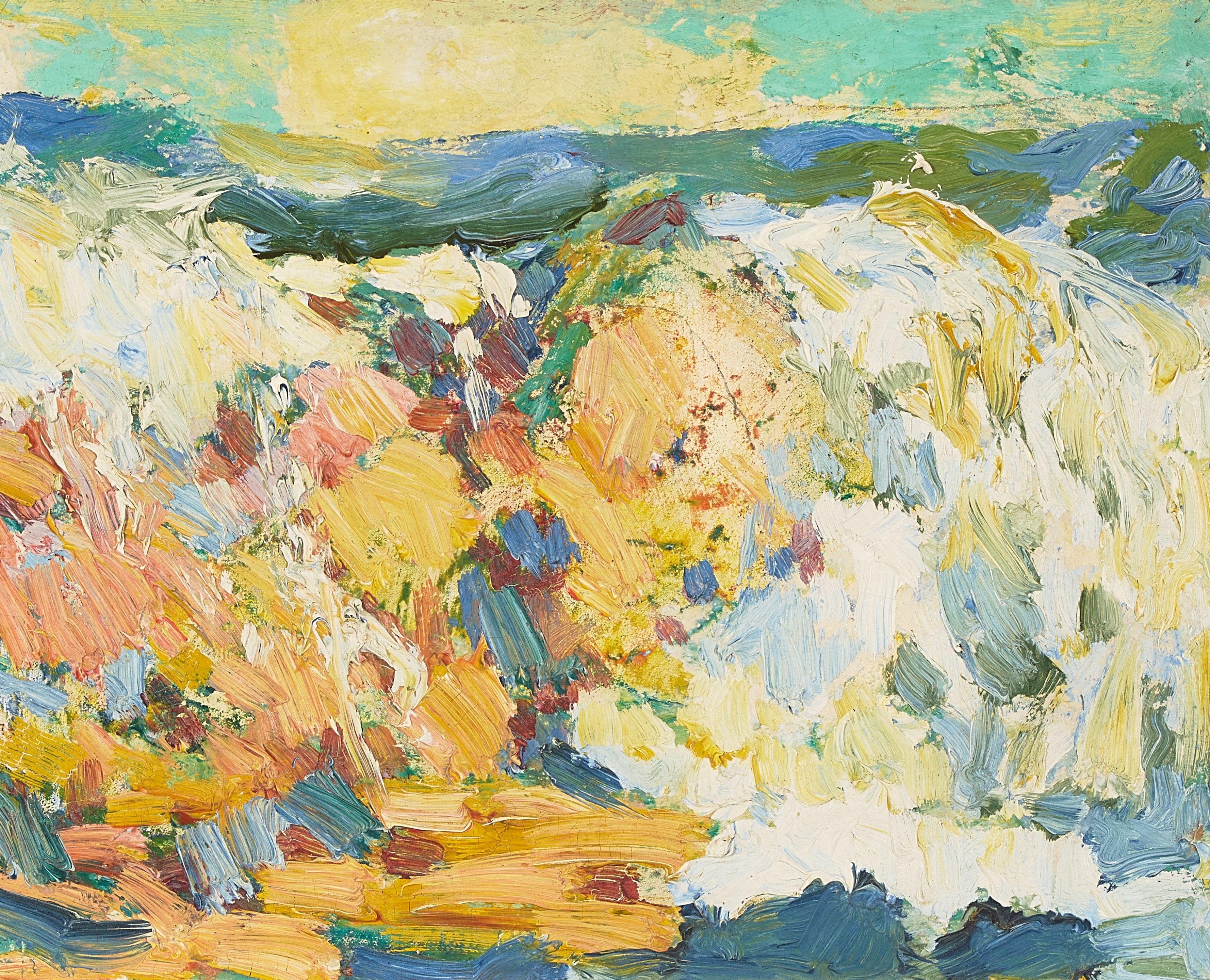 Selden Connor Gile - Sea and Rocks 7 1/2 x 9 1/4 in. framed 12 1/2 x 14 1/4 in.