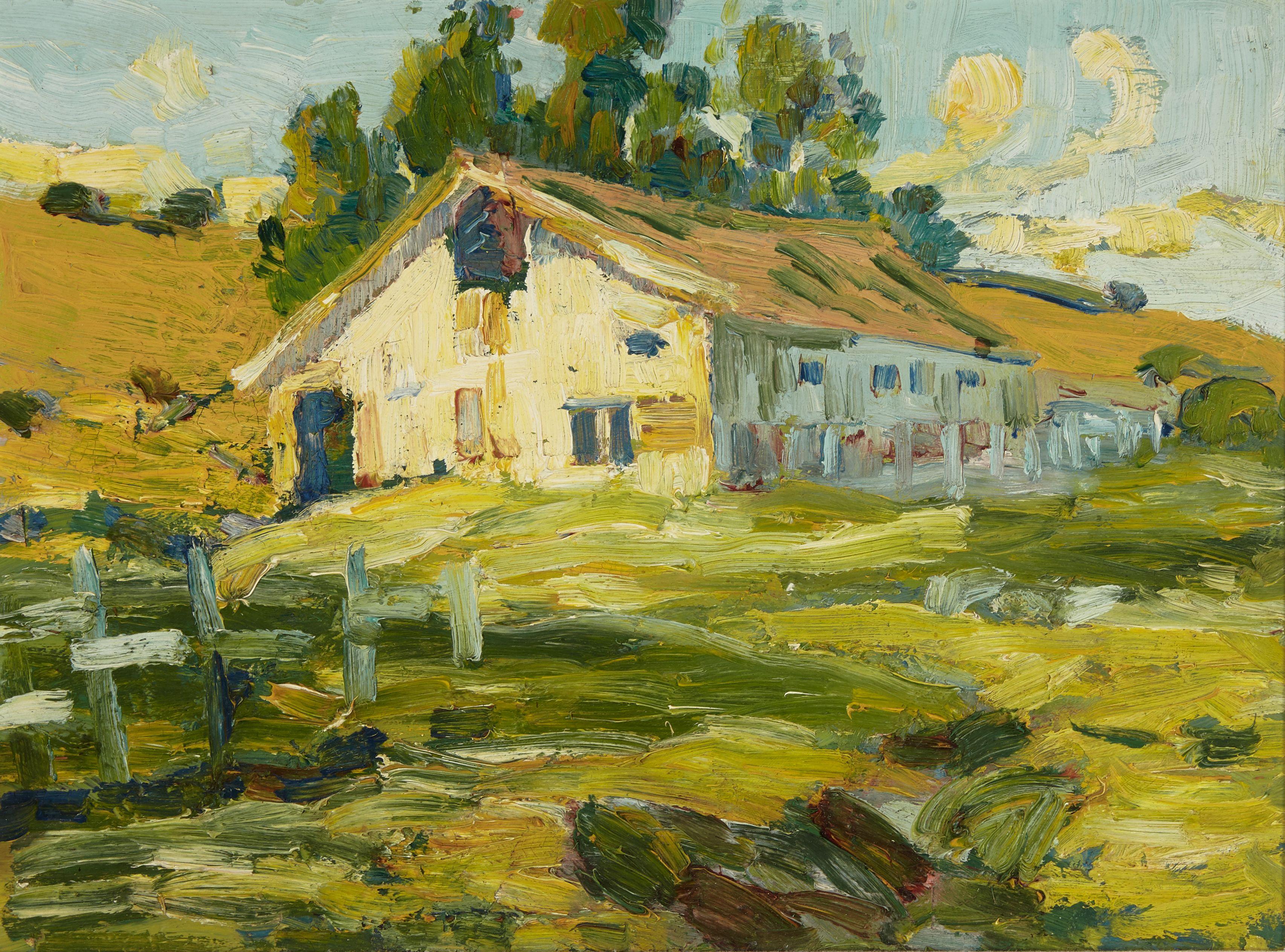 Selden Connor Gile - White Barn in Tiburon 11 1/2 x 16in