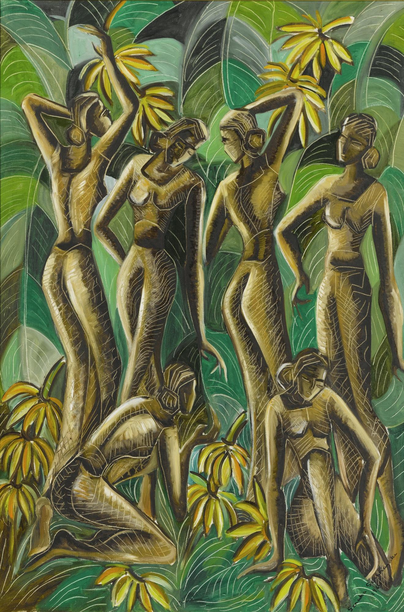Senaka Senanayake - Untitled (Women In A Lush Landscape)