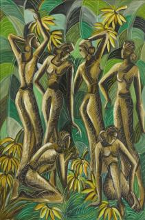 Senaka Senanayake - Untitled (Women In A Lush Landscape)