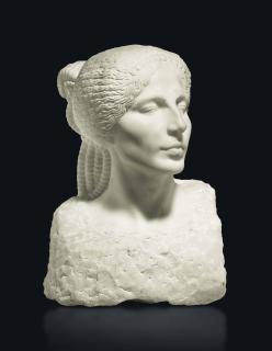 Séraphin Soudbinine - A bust depicting a young woman with braided hair