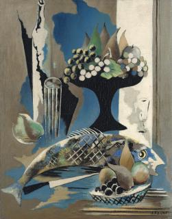 Serge Férat - Nature morte aux poissons et fruits