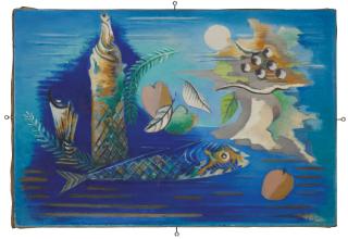 Serge Férat - Nature morte aux poissons