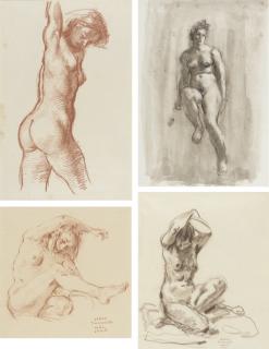 Serge Ivanoff - Four studies of female nudes